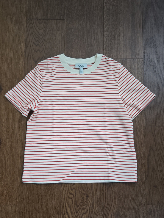 COS Tops - COS White Tee with Red Stripes